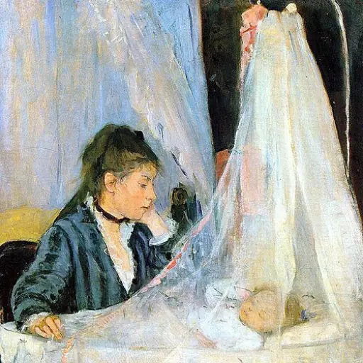 Berthe Morisot · Le Berceau (The Cradle), 1872 · Domínio público · Musée d'Orsay, Paris · Wikimedia Commons CC0