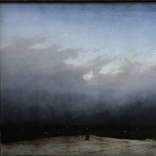 Monaci Presso il Mare, Caspar David Friedrich, 1808, "domínio público"