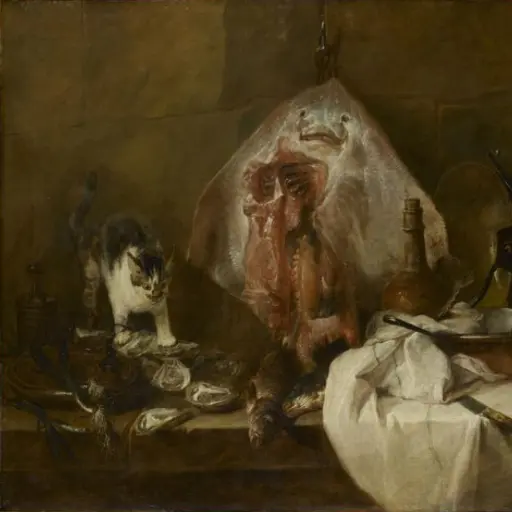 The Ray (La Raie), Jean-Baptiste-Siméon Chardin, 1728, "domínio público"